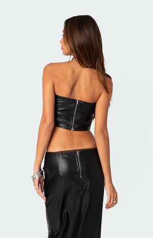 Nalaya Faux Leather Tube Top image number 3
