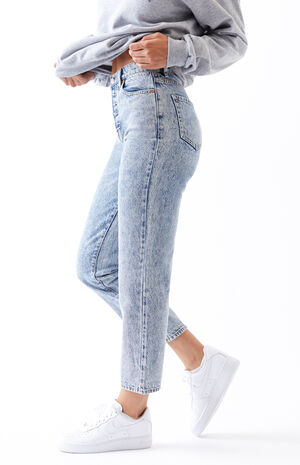 Static Blue High Waisted Straight Leg Jeans image number 1