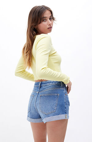 Eco Medium Blue Mom Shorts image number 5