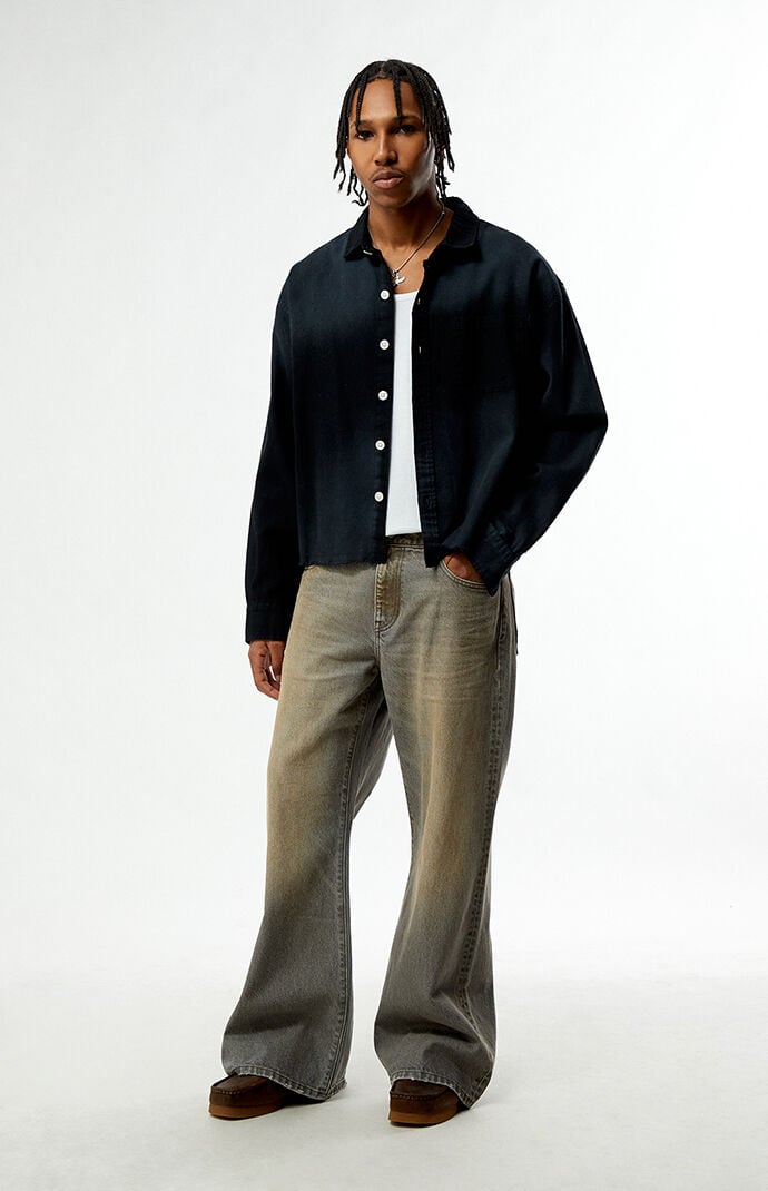 Pacsun Bennett Baggy Flare Jeans Gray Tint