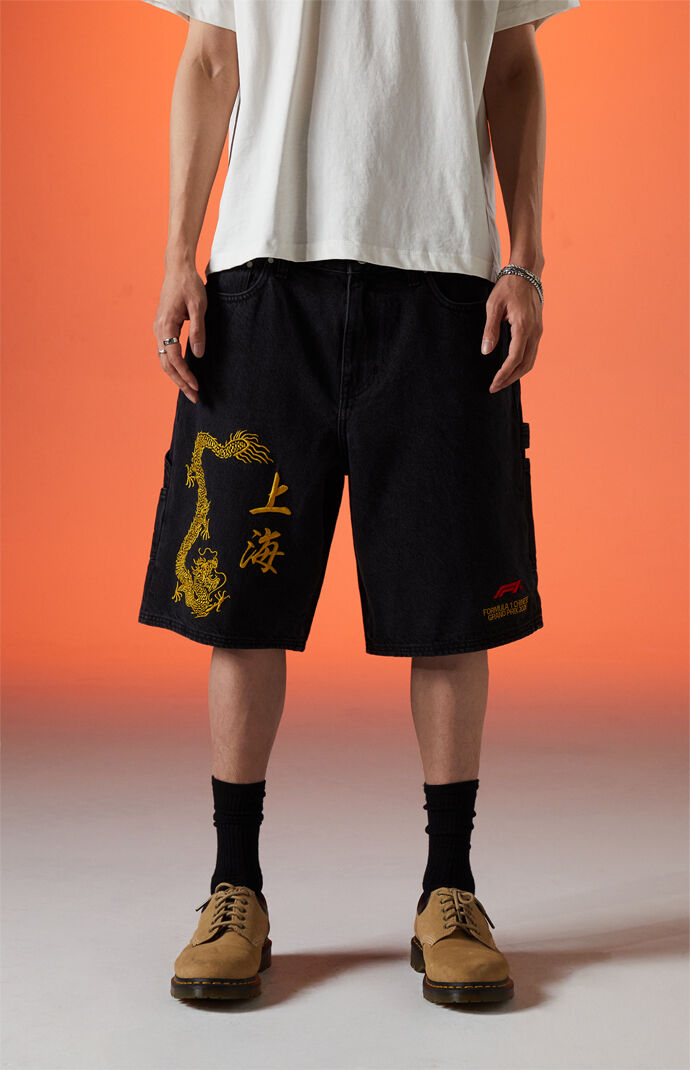 Formula 1 x Pacsun Chinese Grand Prix Shanghai Year Of Speed Baggy Denim Carpenter Shorts