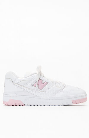 White & Pink 550 Sneakers image number 1