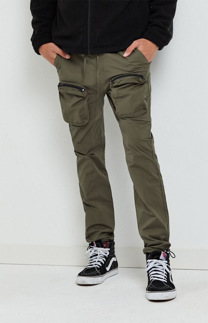 slim olive cargo pants online -