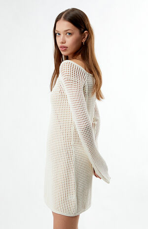 Elena Crochet Boat Neck Mini Dress image number 4