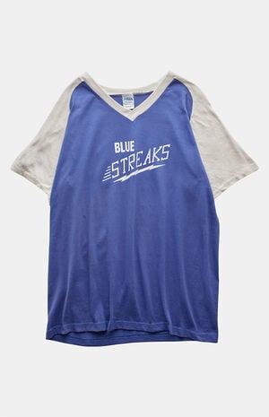 '90s Blue Streaks V-neck Graphic T-Shirt image number 1