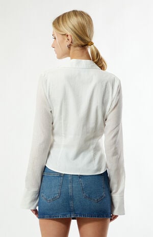 Long Sleeve Button Down Fitted Top image number 5