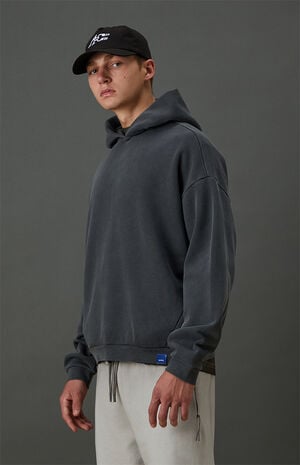 Black Vintage Wash Heavyweight Fleece Hoodie image number 4