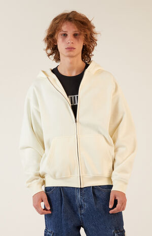 Cream Vintage Wash Full Zip Hoodie image number 1