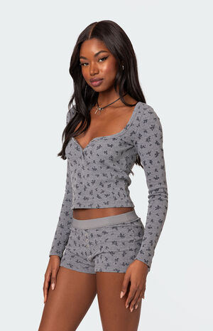 Lavender Waffle Long Sleeve Top image number 5