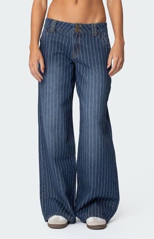 Cory Striped Low Rise Jeans image number 2
