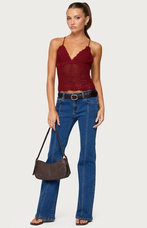 Delila Crochet V Neck Top image number 5