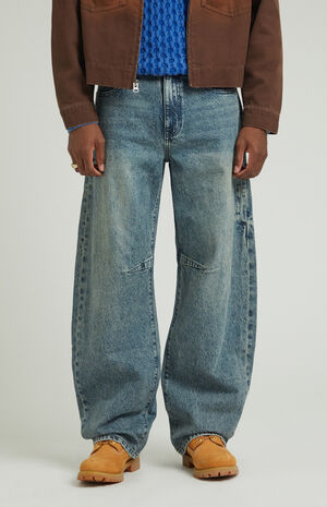 Dark Indigo Tinted Dart Baggy Barrel Jeans image number 1