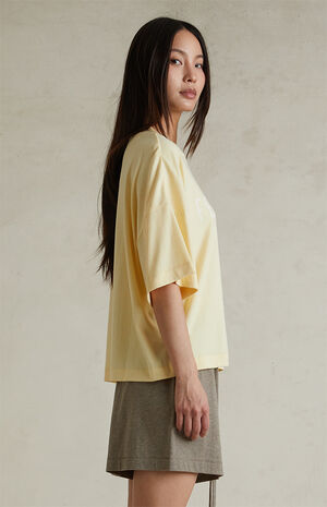 Women's Garden Yellow Boxy T-Shirt image number 3