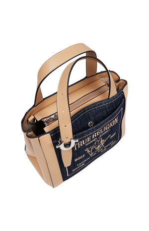 Dark Denim Arvin Buddha Motif Crossbody Tote Bag image number 6