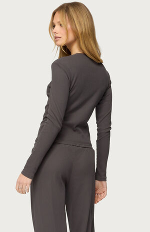 Cicilia Long Sleeve Ribbed T-Shirt image number 3