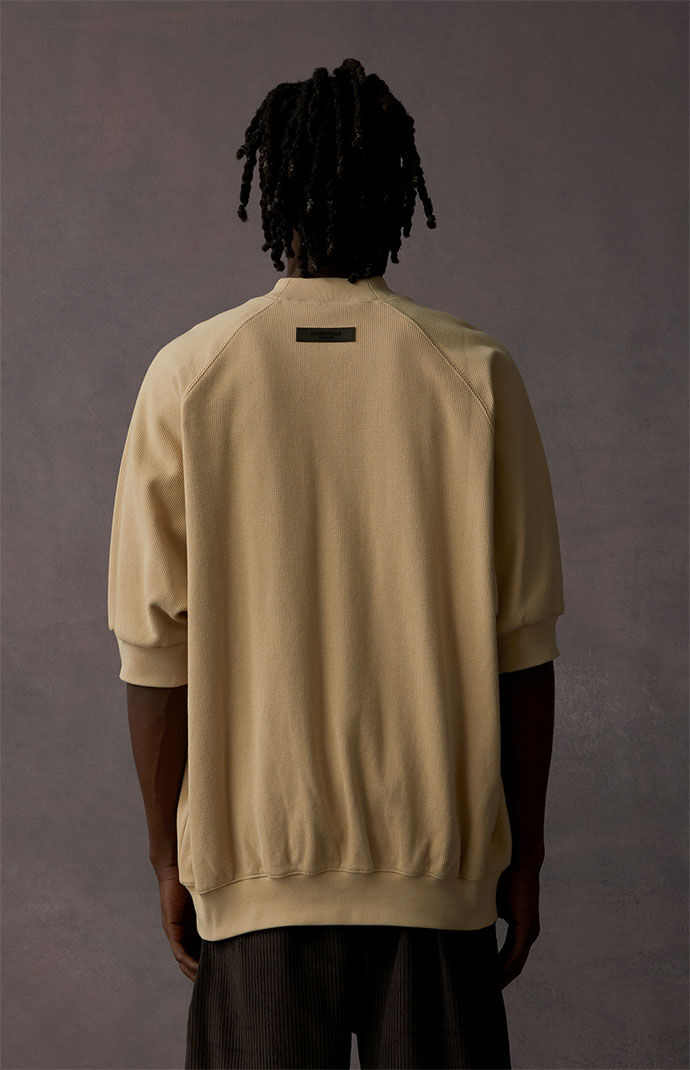 【FOG Essentials】S/S Waffle Sweatshirt Fear of God Essentials Sand Waffle Knit Short Sleeve
