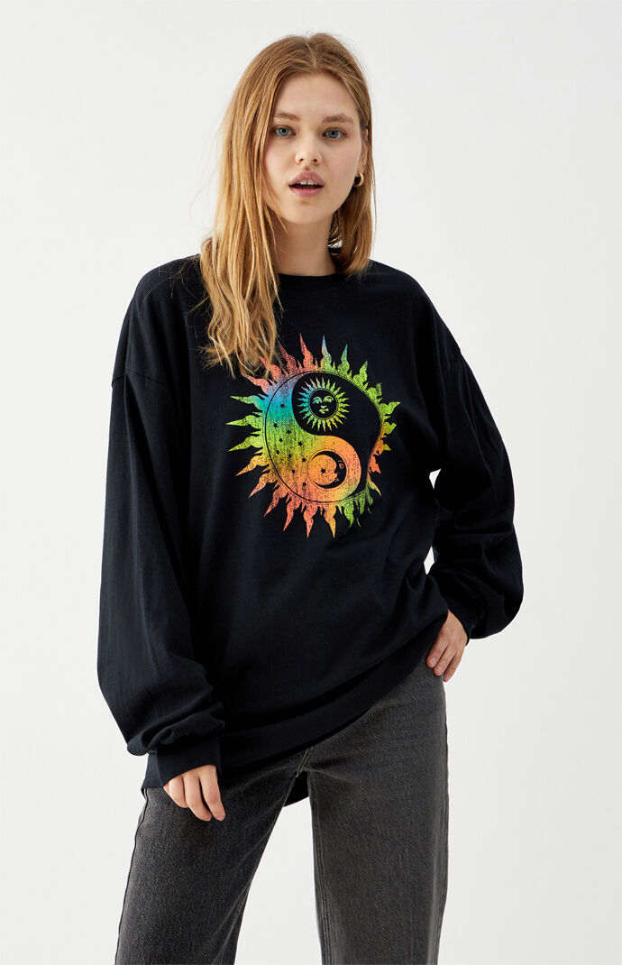 Neon Yin & Yang Sun Long Sleeve T-Shirt