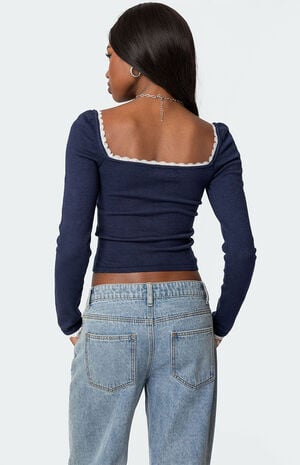 Ansley Lacey Cable Knit Top image number 5