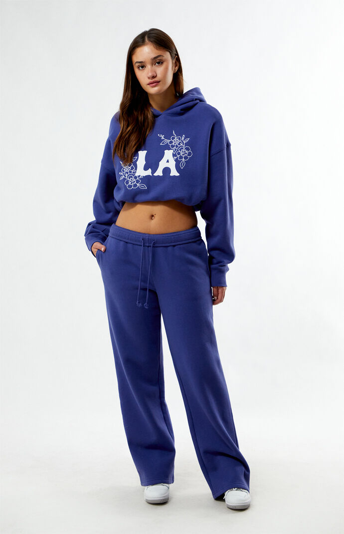 【新品、タグ付】Vanity Pet 　Check Flower Sweat Your Favorite Chainstitch Floral Baggy Sweatpants | Pacsun