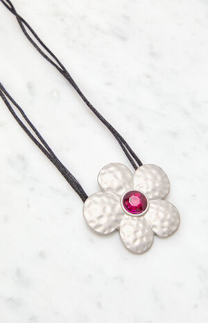 Flower Ribbon Choker Necklace image number 2