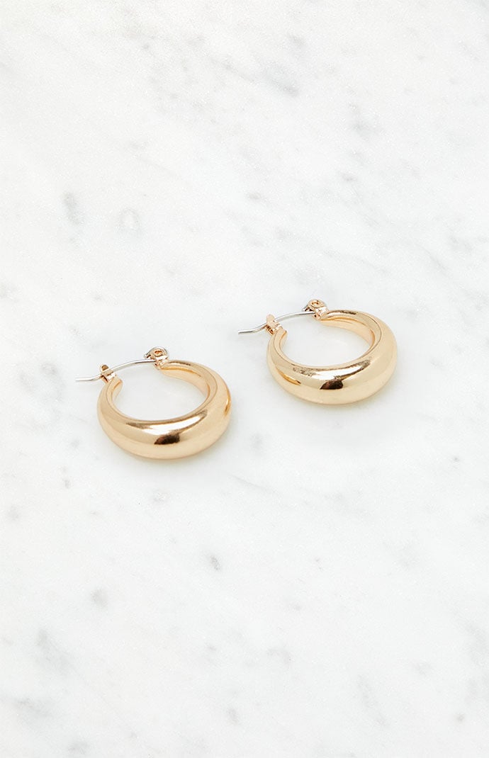 John Galt Gold Thick Hoop Earrings