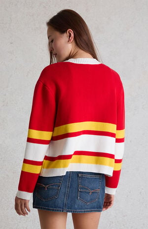 x NFL Kansas City Chiefs Knit Cropped Cardigan image number 4