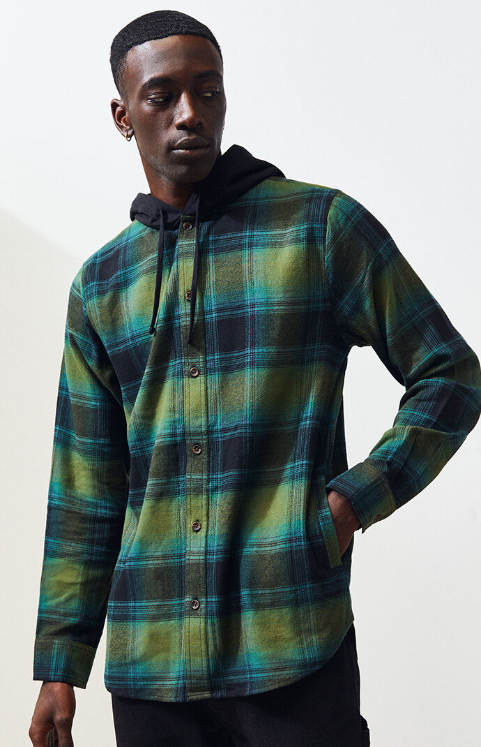 Pacsun flannel hoodie shop