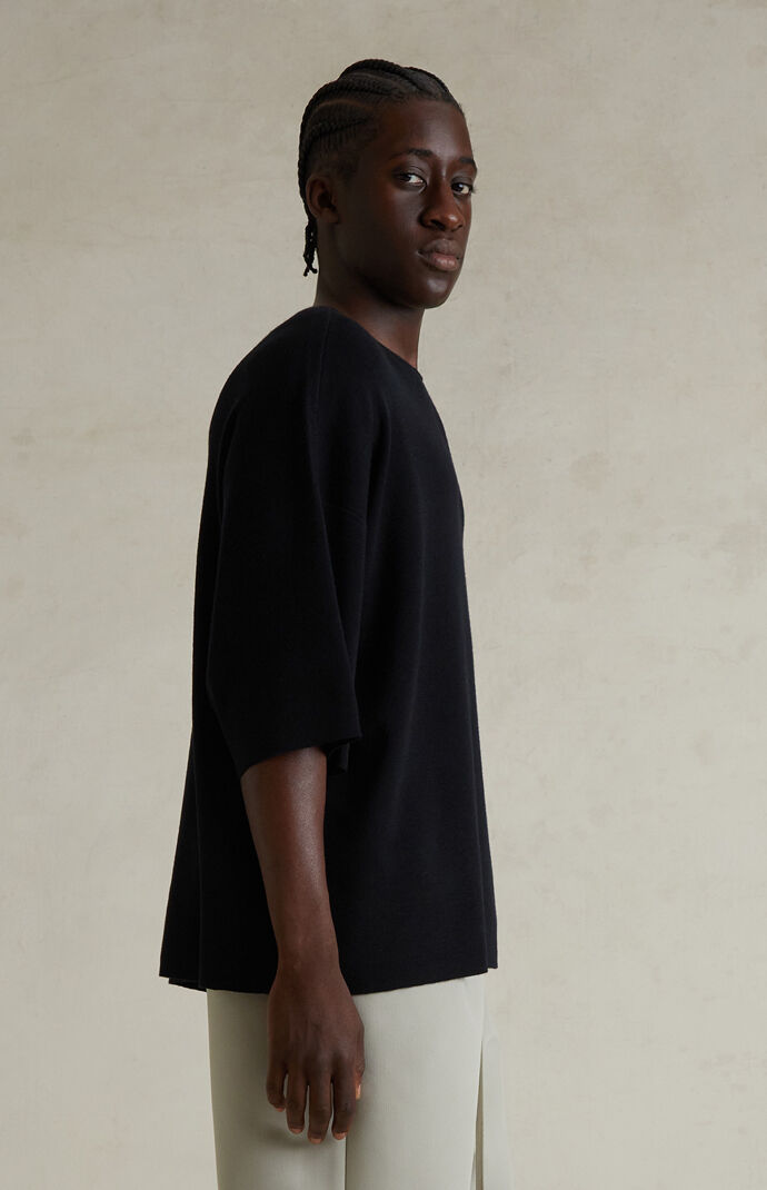 Fear of God ESSENTIALS Jet Black Merino Wool Short Sleeve