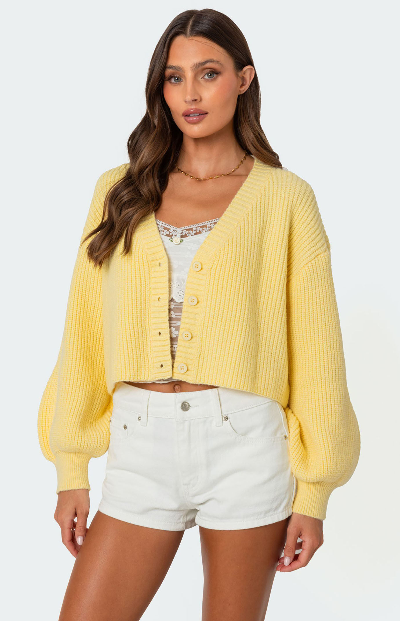 Edikted Sabrina Chunky Knit Cropped Cardigan | PacSun