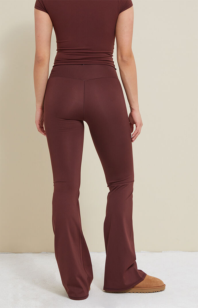 PAC 1980 WHISPER Active Brown Crossover Flare Yoga Pants