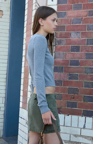 Melange Mock Neck Long Sleeve Top image number 2