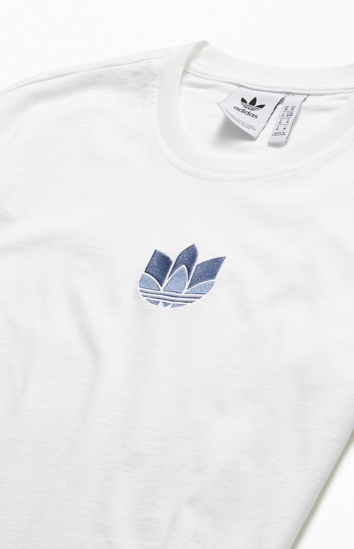 White & Blue 3D Trefoil T-Shirt