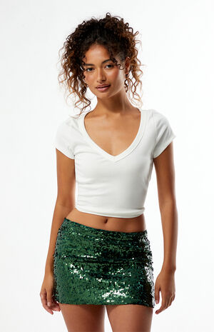 Miami Hurricanes Sequin Mini Skirt image number 2