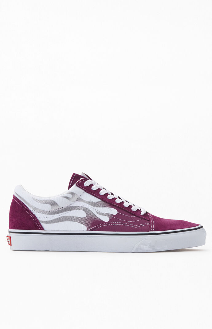 vans old skool purple flame