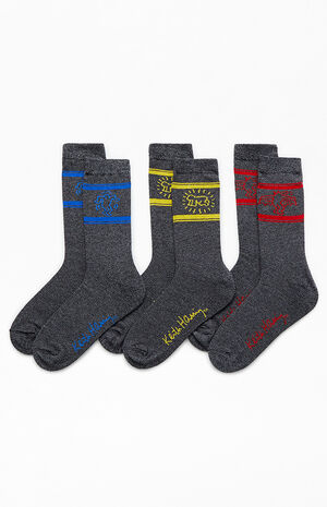 3 Pack Keith Haring Crew Socks image number 1