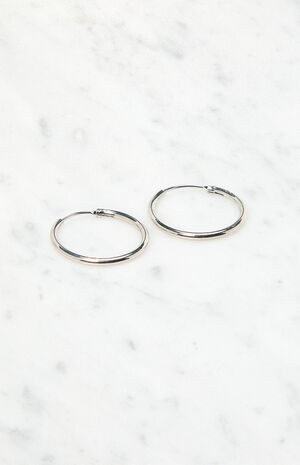 Silver Hoop Earrings image number 2
