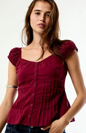 Carla Ruched Button Up Top image number 5