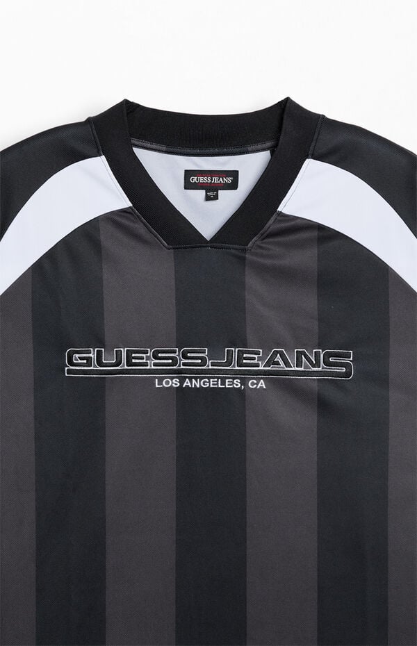 Guess Jeans Striped Long Sleeve Soccer Jersey