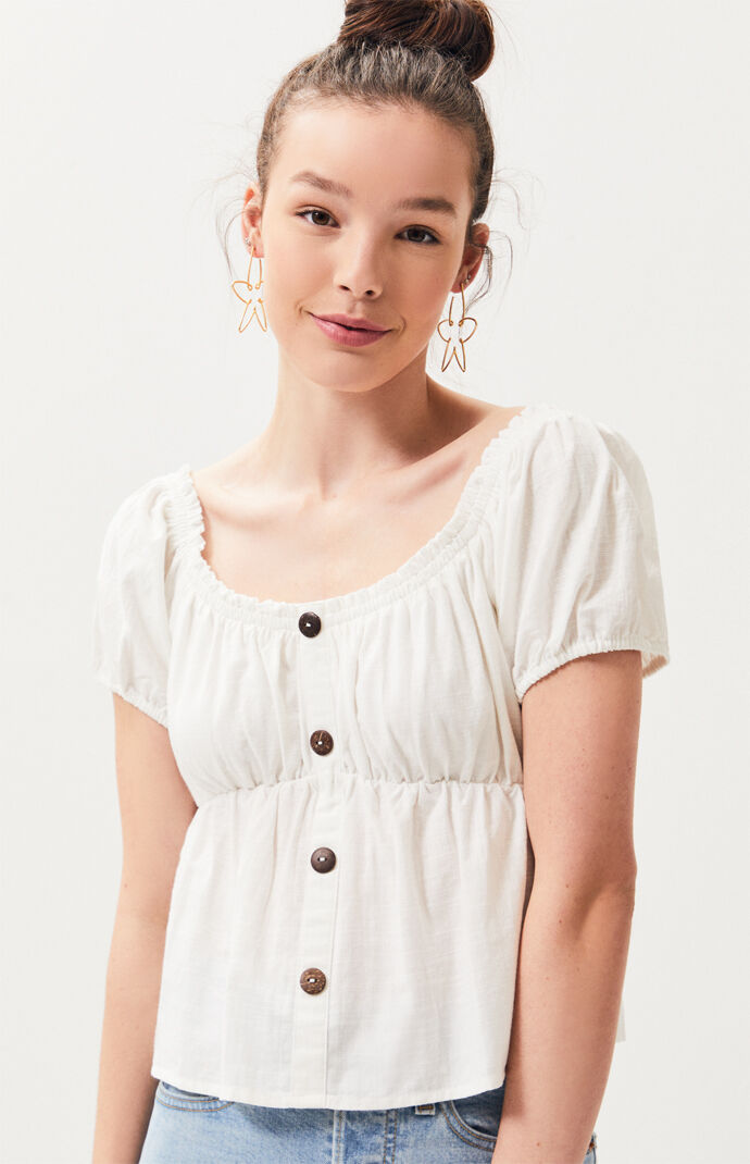 Linen Puff Top