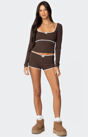 Juliana Polka Dot Ribbed Top image number 2