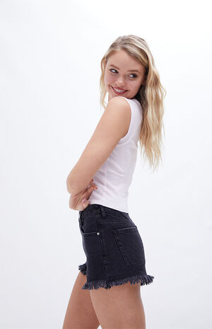 By PacSun Bunny Love High Waisted Denim Festival Shorts image number 3