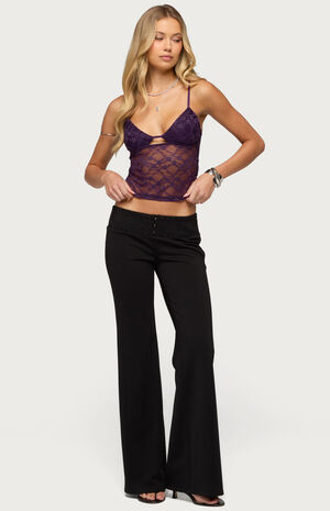 Sheer Lace Cutout Tank Top image number 4