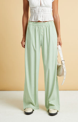 Green Striped Boxer Pants image number 1
