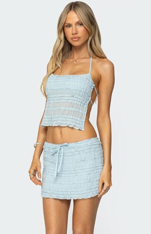 Mari Backless Ruffle Chiffon Top image number 4