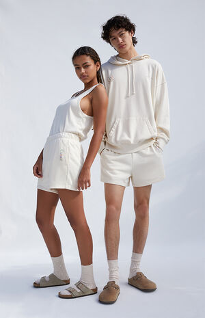 Eco Off White Slim Sweat Shorts Eco Off White Slim Sweat Shorts image number null