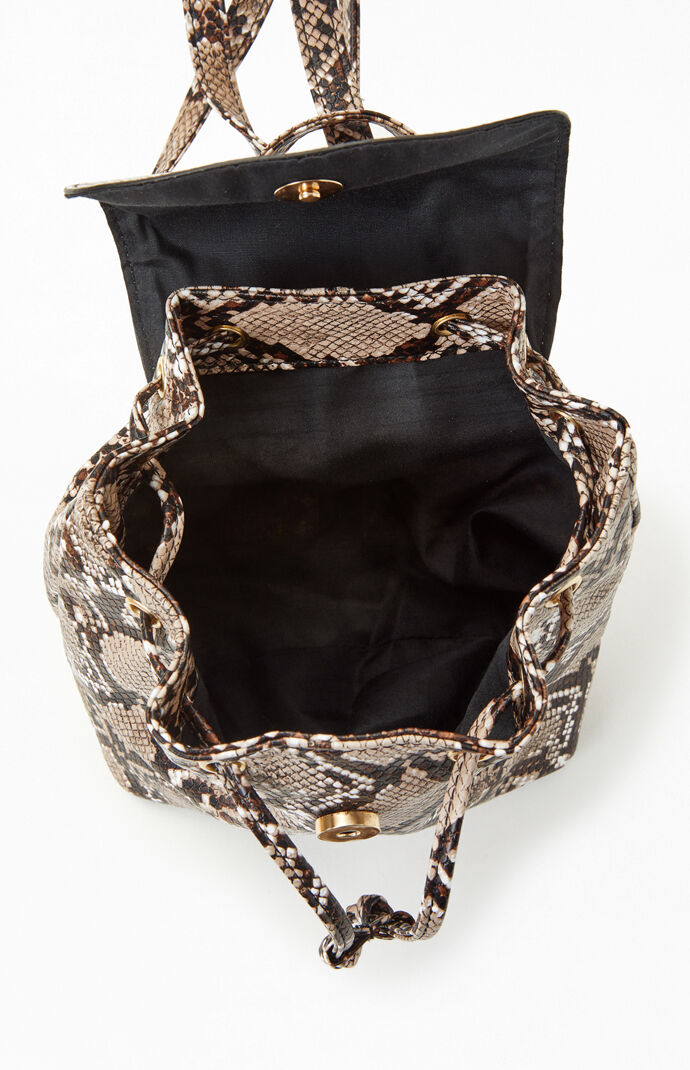 Snake print mini backpack discount