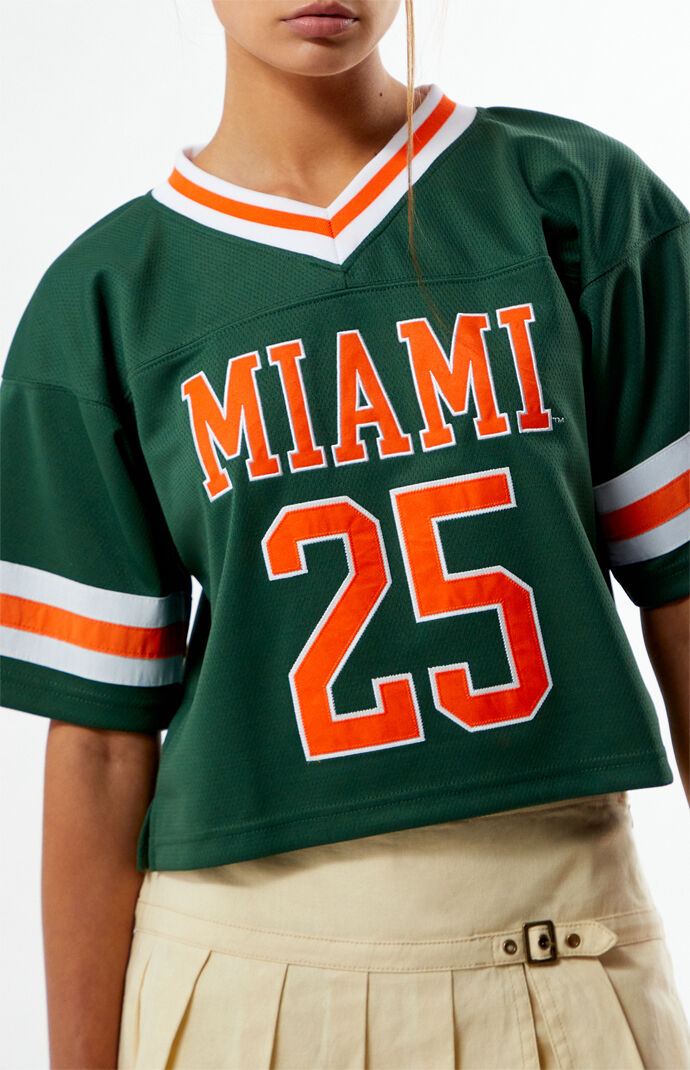 HYPE & VICE Miami Hurricanes Cropped Football Jersey | Pacsun