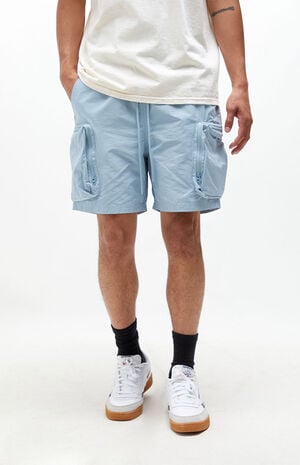 Noah Blue Nylon Cargo Shorts image number 2