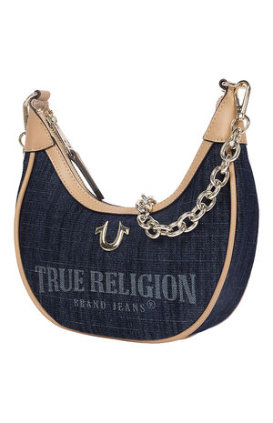 Bailey Dark Denim and Faux Leather Hobo Bag image number 4