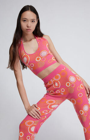 Organic Abstract Bubble Intarsia Halter Top image number 1